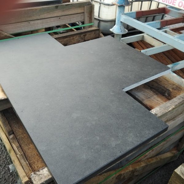 Cutting a T-shape slate hearth to exact measurements