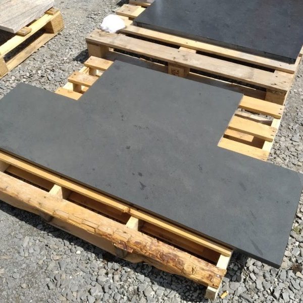 Right-angles galore - a made-to-measure T-shaped slate hearth ready to install
